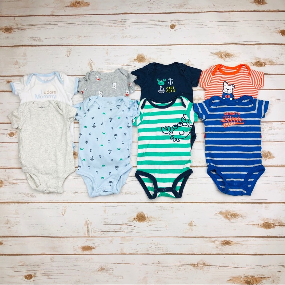 Carter’s Just One You Gray Blue Snap Bodysuits